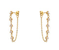 Par aretes colgantes zirconia dorado acero inoxidable