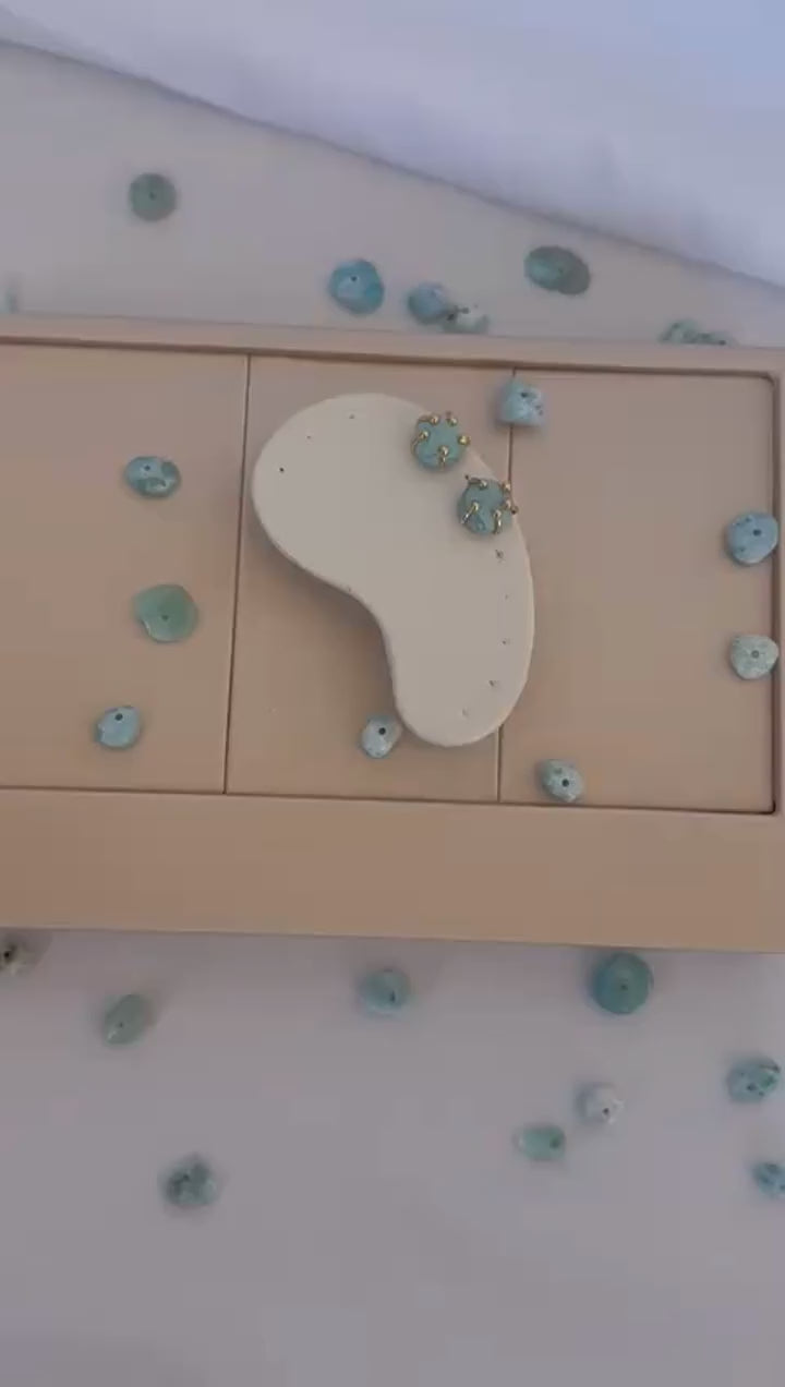 Dormilonas larimar natural en bruto laminado en oro Pretty Women RD