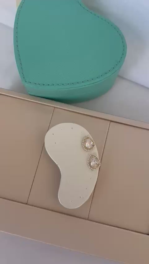 Aretes gota zirconia halo laminado en oro Pretty Women RD