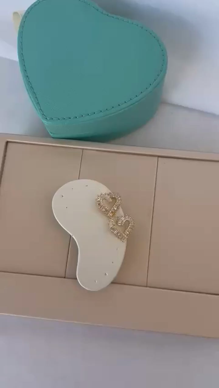 Aretes corazón zirconia laminado en oro Pretty Women RD